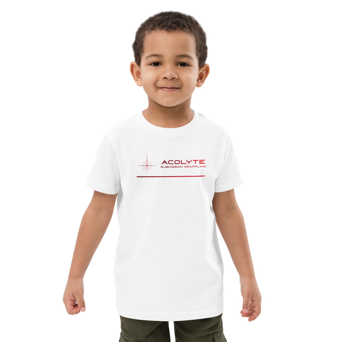 ACOLYTE SUBMISSION GRAPPLING - Organic white cotton kids t-shirt