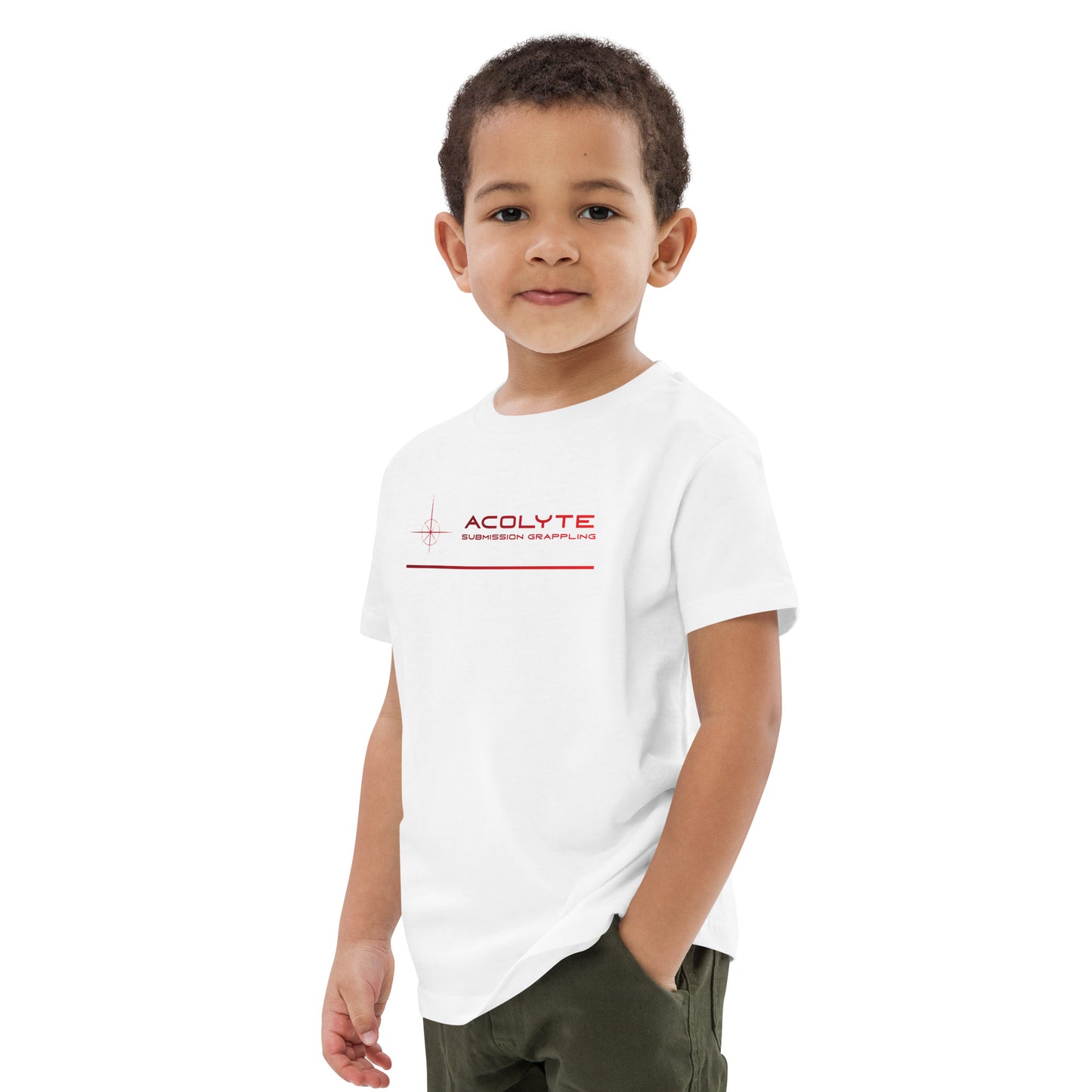 ACOLYTE SUBMISSION GRAPPLING - Organic white cotton kids t-shirt