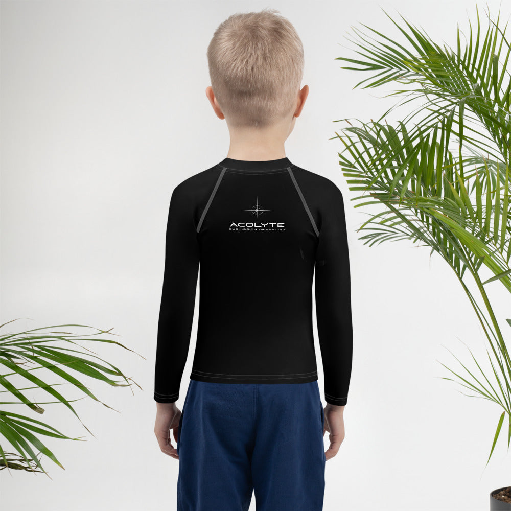 ACOLYTE SUBMISSION GRAPPLING - Kids Black Rash Guard