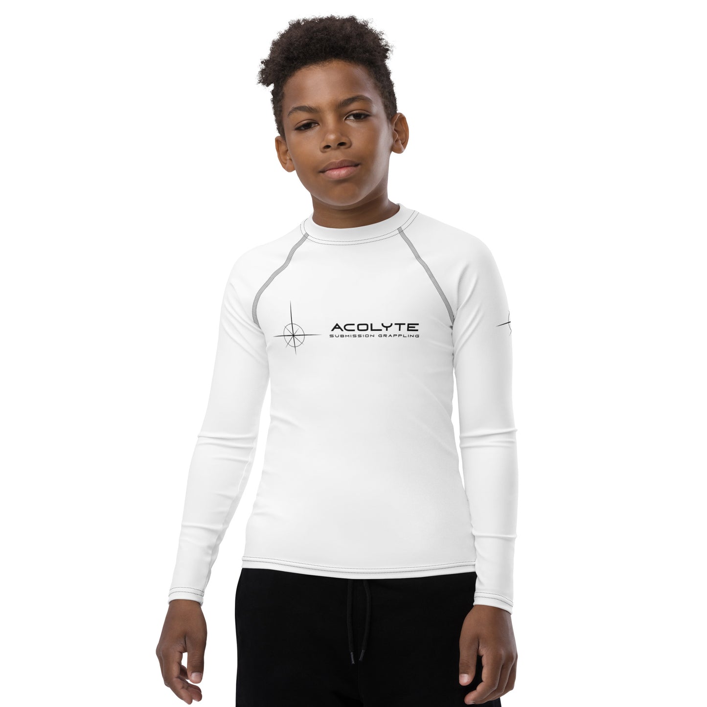 ACOLYTE SUBMISSION GRAPPLING - Youth White Rash Guard Unranked