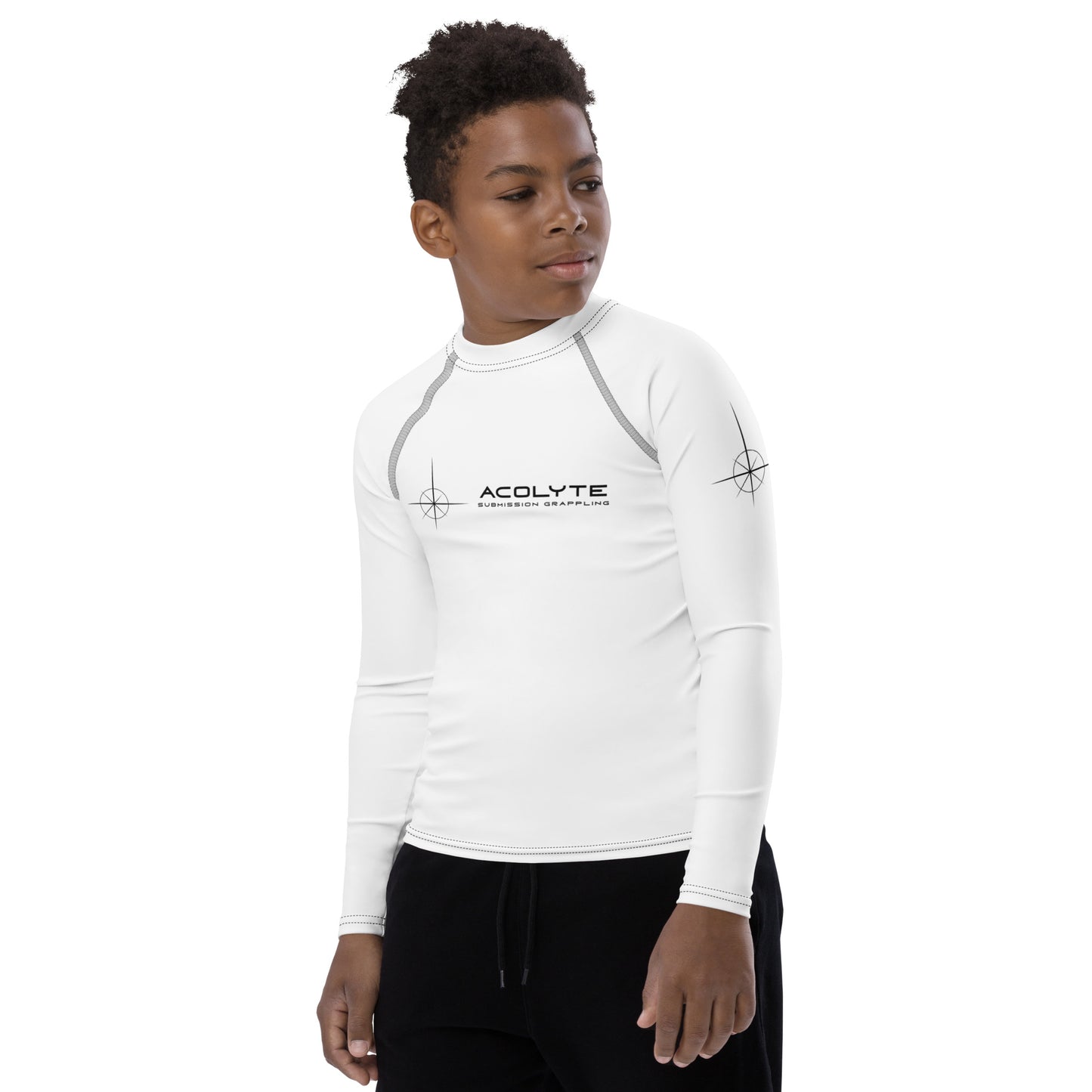 ACOLYTE SUBMISSION GRAPPLING - Youth White Rash Guard Unranked